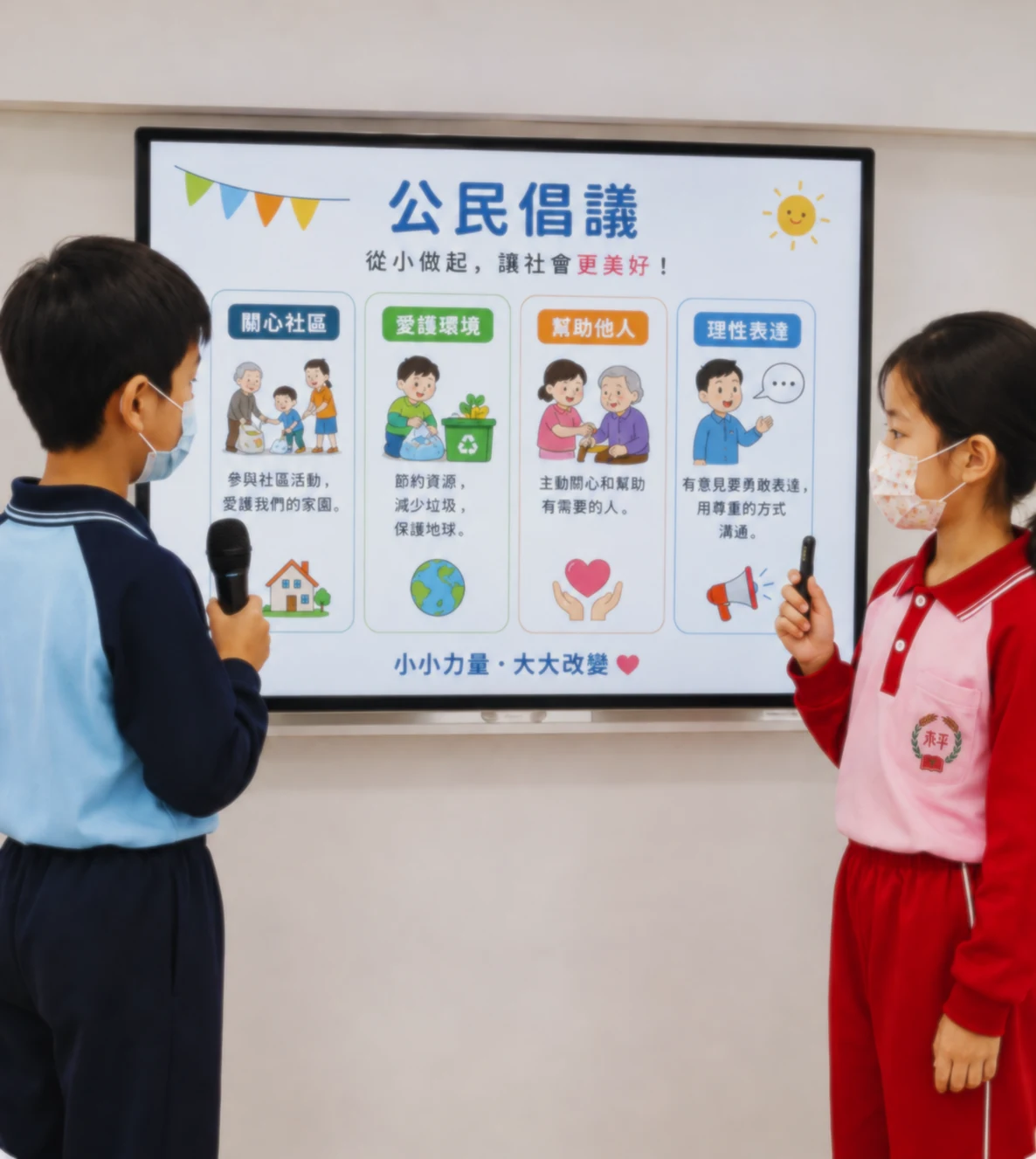 學生發表公民提案，練習公共表達。